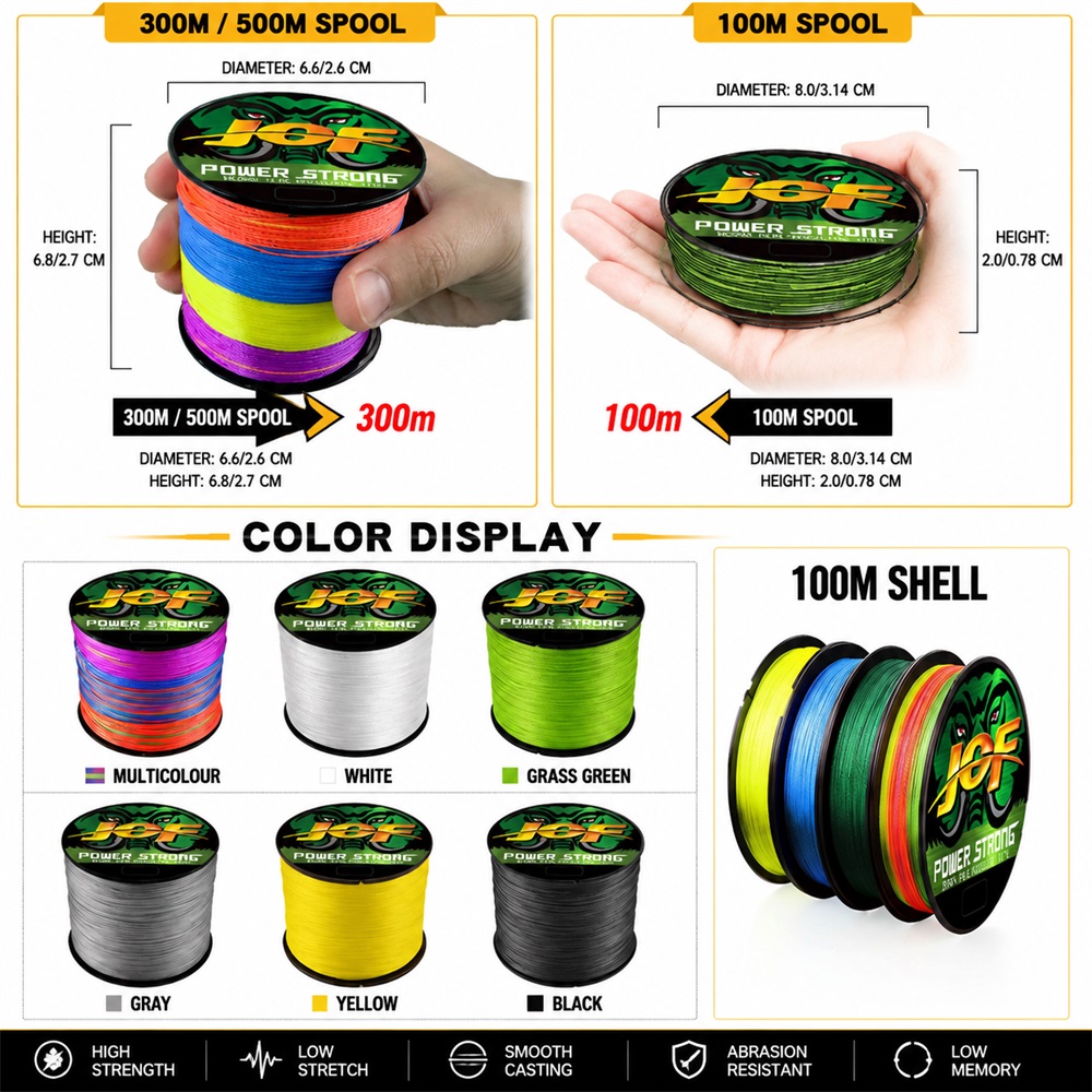 خيط صيد JOF 4X مضفر من البولي  - مراجعة Fish Finder Cable وسعره